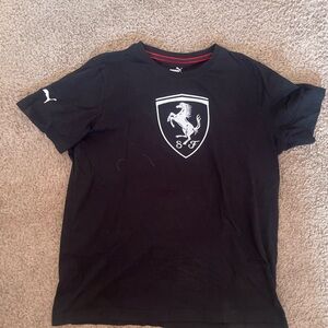 Puma Black Short-Sleeve Tee with White Ferrari Shield